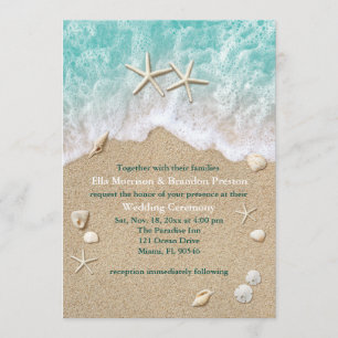 Convite para Casamento de Praia & Starfish
