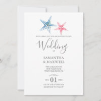 Convite para Casamento de Praia - Starfish