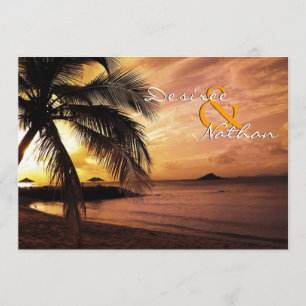 Convite para Casamento de Praia Sunset