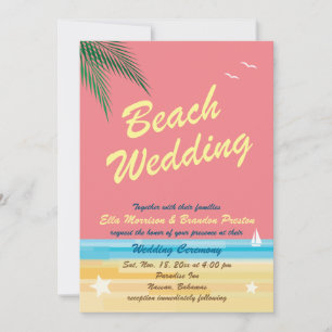 Convite para Casamento de Praia Sunset