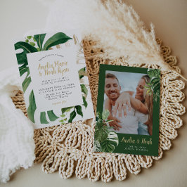 Convite para Casamento de Praia Tropical