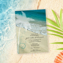 Convite para Casamento de Praia Tropical