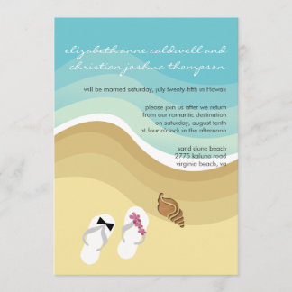 Convite para Casamento de Praia Tropical