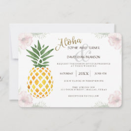 Convite para Casamento de Praia Tropical Aloha de 