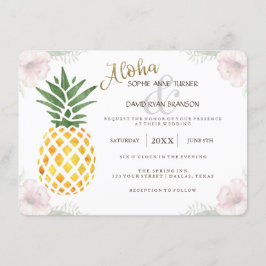 Convite para Casamento de Praia Tropical Aloha de
