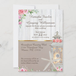 Convite para Casamento de Praias Lanterna Starfish