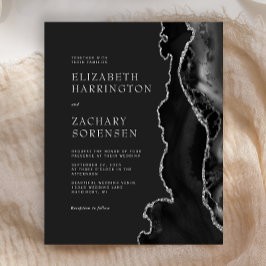 Convite para Casamento de Prata de Agata Negra par