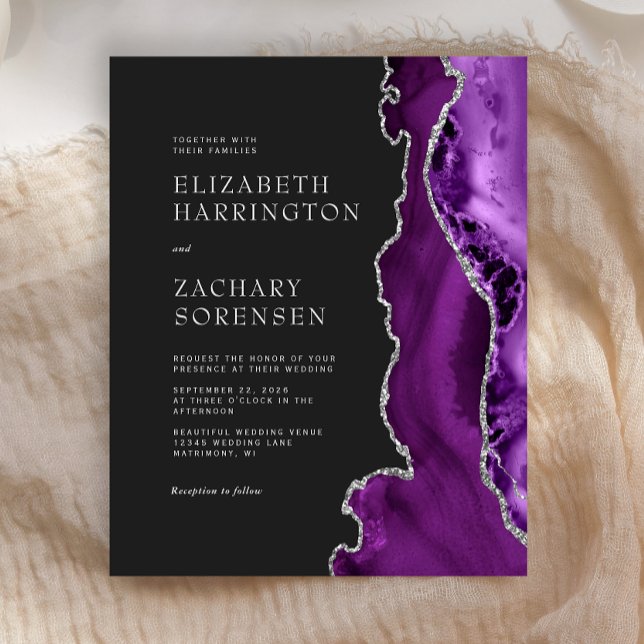 Convite para Casamento de Prata de Prata de Agato  (Criador carregado)