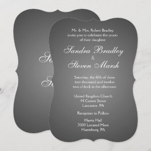 Convite para Casamento de Prata Escura Elegante 5"