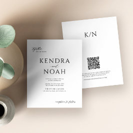 Convite para casamento de preto e branco moderno