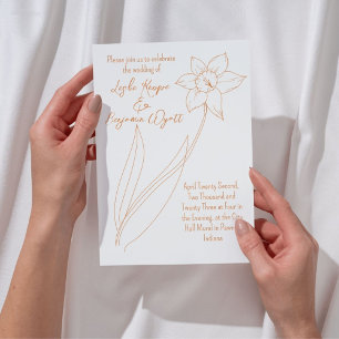Convite para Casamento de primavera de Daffodil