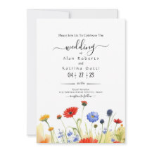 Convite para Casamento de primavera Meadow Wildflo