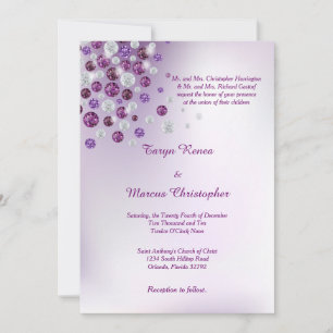 Convite para Casamento de Purple Diamond 5x7