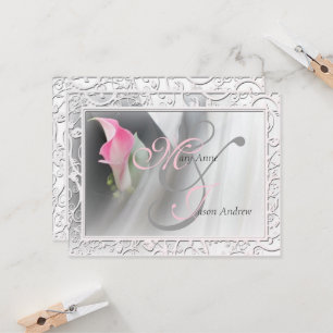 Convite para Casamento de Quadro de Lily Flourish