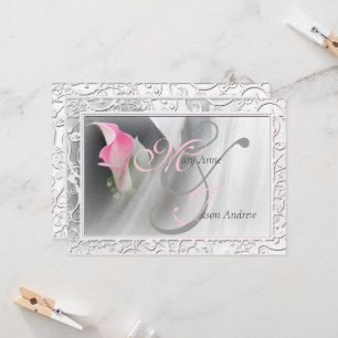 Convite para Casamento de Quadro de Lily Flourish