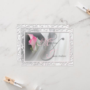 Convite para Casamento de Quadro de Lily Flourish