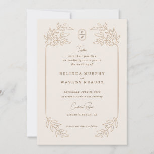 Convite para Casamento de Quadro de Ornamentado Si
