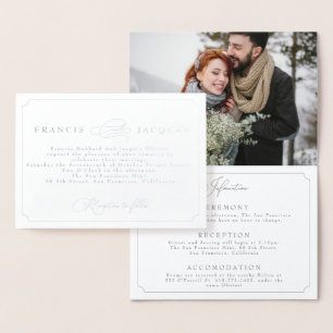 convite para casamento de quadro elegante com foto