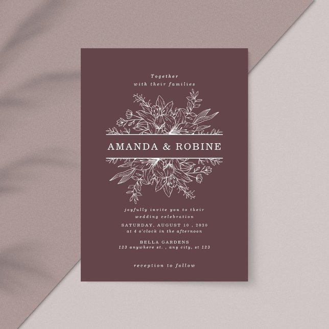 Convite para Casamento de Quadro Floral Moderno (Criador carregado)