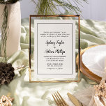 Convite para Casamento de Quadro Formal Minimalist<br><div class="desc">Este simples convite de casamento formal minimalista é perfeito para um casamento elegante. O clássico design apresenta uma estrutura básica de borda e tipografia rústica em preto e branco com um aspecto mínimo moderno. QSD112</div>