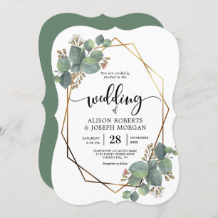 Convite para casamento de quadro geométrico Eucaly