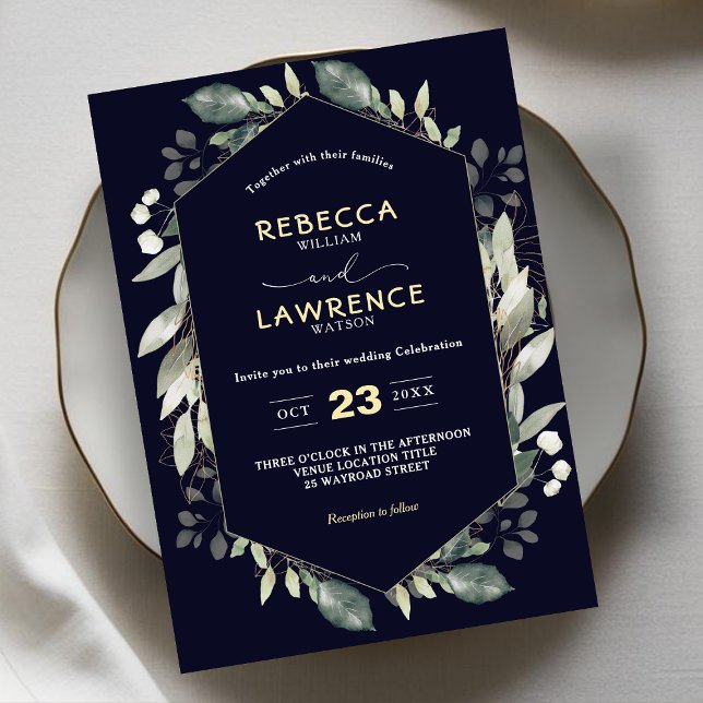 Convite para casamento de quadro geométrico geomét (Criador carregado)