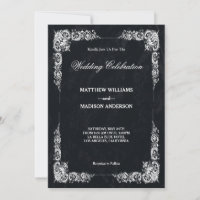Convite para Casamento de Quadro Negro