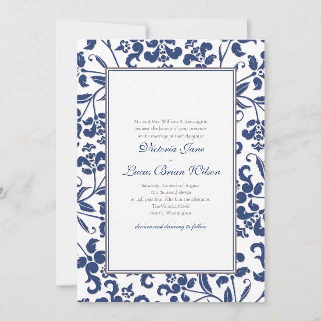 Convite para Casamento de Quadros Barrocos (Frente)