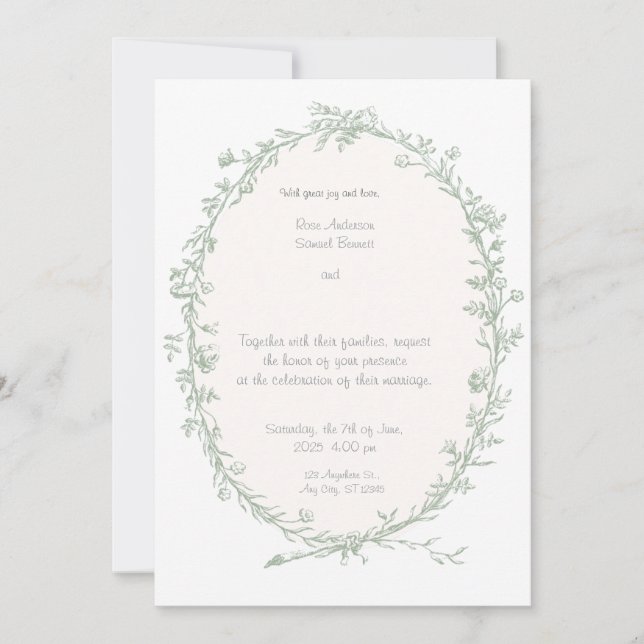 Convite para Casamento de Quadros Barrocos (Frente)