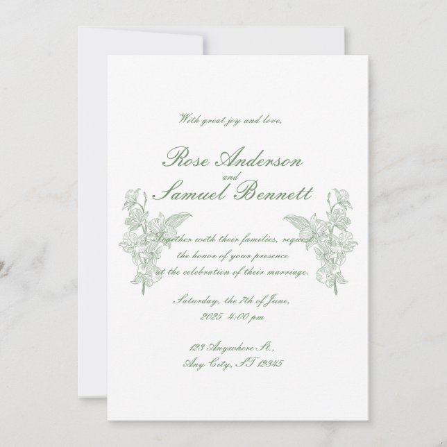 Convite para Casamento de Quadros Barrocos (Frente)