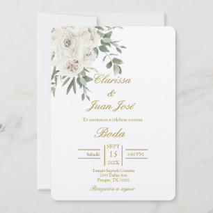 Convite para casamento de raça branca
