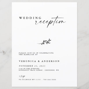Convite para Casamento de Recepção de Elopemento d