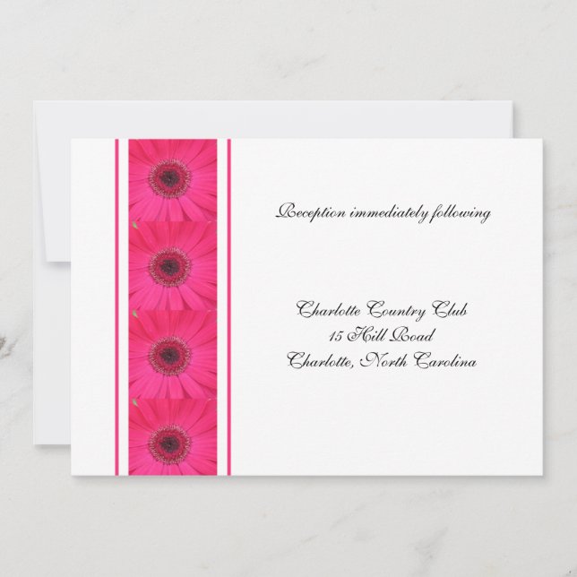 Convite para Casamento de Recepção de Gerbera Dais (Frente)