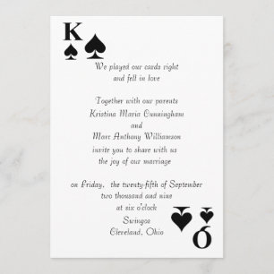 Convite para Casamento de Reis e Rainhas (Espadas)