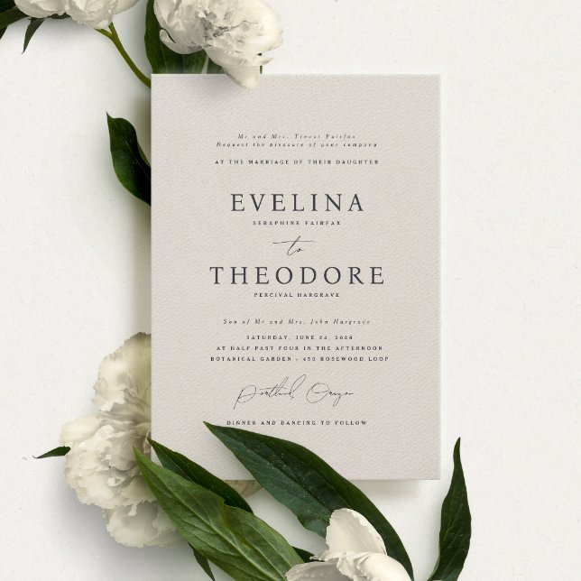 Convite para Casamento de Retrato Formal de Parker (Criador carregado)