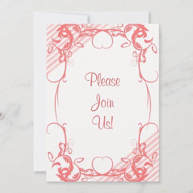 Convite para Casamento de Ricos Coral (Frente)