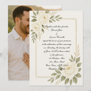 Convite para Casamento de Rosa Branca