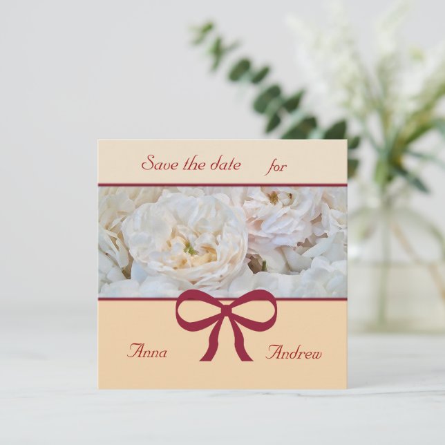 Convite para Casamento de Rosa Branca (Em pé/Frente)