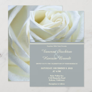 Convite para Casamento de Rosa Branca Moderna
