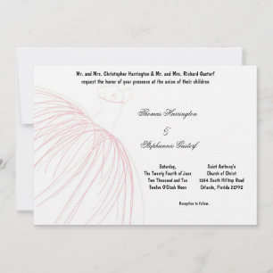 Convite para casamento de Rosa claro 7x5