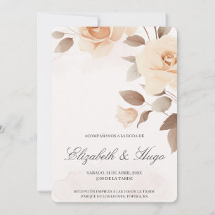 Convite para Casamento de rosa claro espanhol