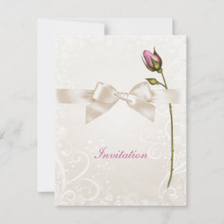 Convite para Casamento de Rosa de Coração Flourish