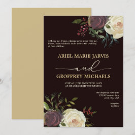 Convite para Casamento de Rosa de inverno Elegante