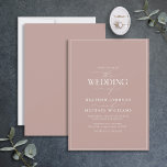 Convite para Casamento de Rosa de Moderno com Cali<br><div class="desc">Trendy, elegante e moderno, este simples e minimalista rosa empoeirado e design de tipografia branca apresenta 'O Casamento de' na caligrafia moderna e no texto Serif como a principal design, e é baseado no nosso melhor convite para chás de panela. A parte traseira da placa apresenta uma textura de rosa...</div>