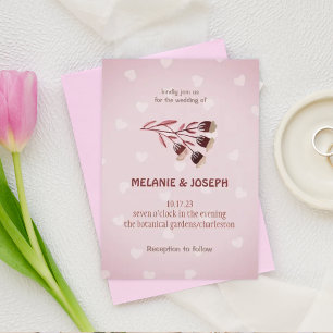 Convite para Casamento de rosa de nata moderna