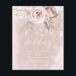 Convite para casamento de Rosa de orçamento de Blu<br><div class="desc">Convite para casamento de Rosa de orçamento de Blush Dusty Divine</div>