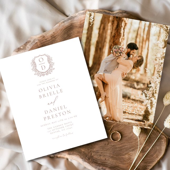 Convite para Casamento de Rosa de Poeira de Orçame (Criador carregado)