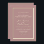 Convite para Casamento de Rosa de Poeira Rosa Mode<br><div class="desc">Rosa de poeirento rosa moderno e Elegante e convite para o casamento fora de branco / creme</div>