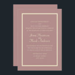 Convite para Casamento de Rosa de Poeira Rosa Mode<br><div class="desc">Rosa de poeirento rosa moderno e Elegante e convite para o casamento fora de branco / creme</div>