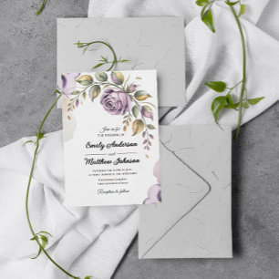 Convite para Casamento de Rosa Purple Designer